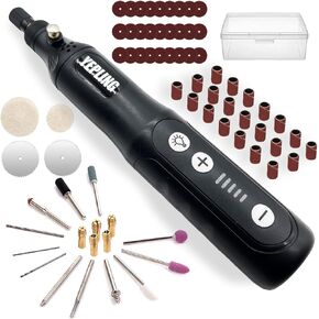 Cordless Rotary Tool, 3.7V Li-ion Electric DIY Mini Grinder Kit with Front LED Work Light, 5 Variable Speed, 72pcs Accessories USB Charging Multi-Tool Perfect for Nail Polishing