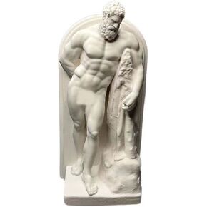 Figurine Sculpture of Hercules Replica, White Color Hercules Statue Replica Made of Hard Plastic Resin, LWH 3.3x2.2x6.7 Inch Artistic Statue Replica Hercules