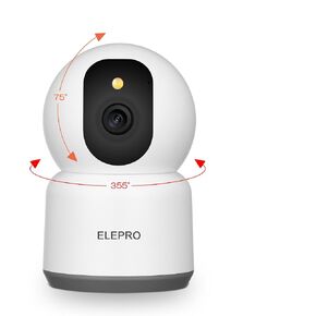ELEPRO 2.5K 5MP 2.4/ 5G WiFi Surveillance Camera, Indoor Camera with Color Night Vision, PTZ Auto Tracking Network Camera 2 Way Audio for Home Security/Pet/Elderly/Baby Monitor with Phone App