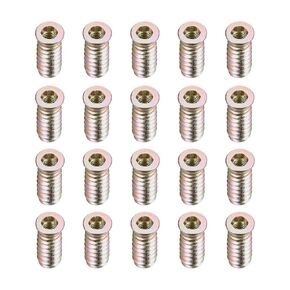uxcell Wood Furniture M6x25mm Threaded Insert Nuts Interface Hex Socket Drive 20pcs