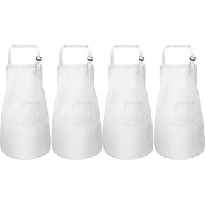 Yaomiao 4 Pieces Kids Apron with Pocket Children Adjustable Chef Apron for Cooking Baking Painting