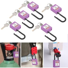 5 Lockout Tagout Locks, Safety Loto Locks Lockout Padlocks with Keyed Different for Lock Out Tag Out Stations and Devices(Purple)