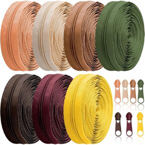 Syhood 35 Yard 7 Pcs Sewing Zippers #5 with 70 Pulls, Neutral Color in Kuwait