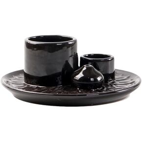 YYW Incense Holder for Sticks, 4 in 1 Incense Candle Holder for Burning, Ceramic Incense Stick Tray Ash Catcher Tray for Meditation Room (Blue)
