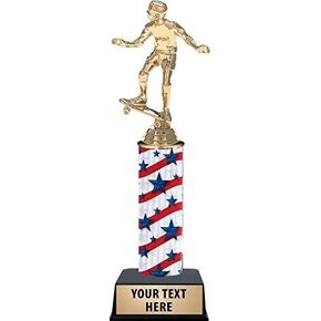 11 Inch Skateboard Trophy, Skateboarding Trophies with Custom Engraving and Perfect for Skater Awards Prime