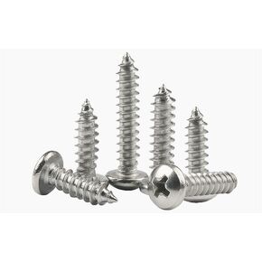 #6x1-1/2" Phillips Pan Head Wood Screws, 304 Stainless Steel, Self-Tapping Wood Screws, Pan Head Sheet Metal Screws(50pcs)