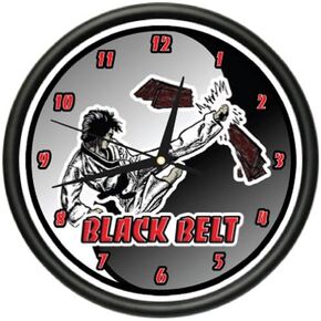 SignMission Beagle Black Belt Wall Clock Karate tae Kwon do Judo Gift