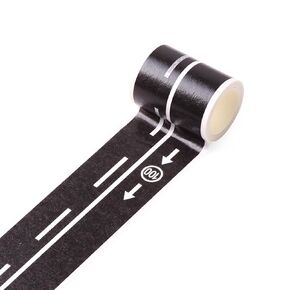 2 Pcs Road Tapes for Kids, Road Tapes for Toy Cars, DIY Traffic Tapes, Traffic Sign Stickers for Kids Party Favor, 2 inch Wide x 15 ft Black Tapes (work well on a smooth surface)