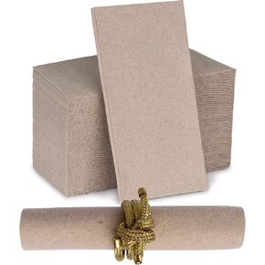 Disposable Cloth-Like Paper Napkins, 50 Pack 12" x 17" Linen-Feel Natural Color Dinner Napkins For Wedding, Party, Kitchen Or Bathroom