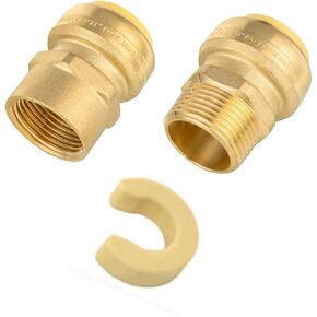 (Pack of 4) EFIELD Push fit 1/2 Inch Male/Female NPT Adapter (2 Male, 2 Female) Brass Fittings, Push to Connect Pex Copper, CPVC, with a Disconnect Tool