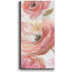 Renditions Gallery Canvas Flowers Wall Art Home Paintings & Prints Elegant Floral Vase Modern Romantic Botanical Bouquet Artwork Decorations for Office Bedroom Kitchen - 12"x24" LT43