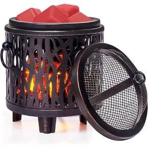 ORJG Bonfire Elextric Wax Melting Heater,4-in-1 Metal Fireplace Wax Warmer,Vintage Country Style Fragrance Burner,Used for Fragrant Home Decoration,Gifts (Leaves) in Kuwait