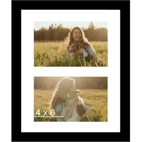 11x14 Collage Picture Frame Black, Display 5 Pcs 4x6 Picture Collage or 11x14 Photo, Five 4x6 Picture Frame Collage for Wall Hanging, 4 by 6 Multi Gallery Wall Frame, Black
