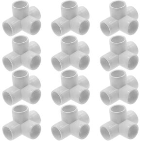 Zorfeter 4 Way 3/4 Inch Tee PVC Fitting Elbow PVC Corner Fitting Build Heavy Duty PVC Furniture Grade for 3/4 Inch PVC Pipe, Pack of 12