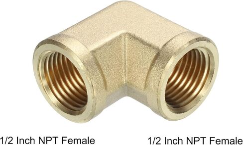 uxcell 90 Degree Barstock Street Elbow Pipe Fitting 1/2 Inch NPT Female to 1/2 Inch NPT Female, Forged Hose Fitting Adapter for Gas, Air, Oil, Propane in Saudi Arabia