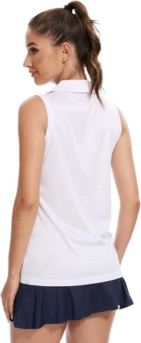 Xelky Sleeveless V Neck Polo Shirts for Women Quick Dry Collared Golf Shirts Athletic Lightweight Tennis Tank Tops in Saudi Arabia
