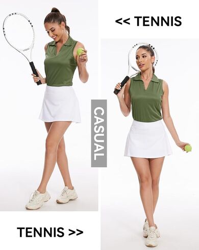 Xelky Sleeveless V Neck Polo Shirts for Women Quick Dry Collared Golf Shirts Athletic Lightweight Tennis Tank Tops in Saudi Arabia