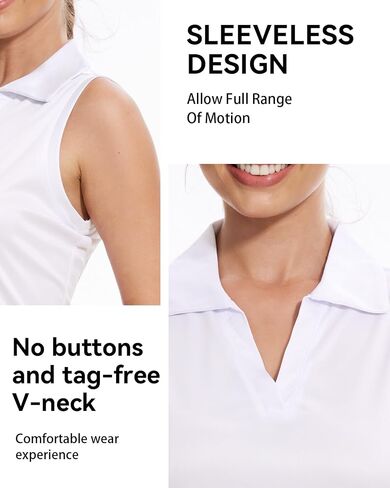 Xelky Sleeveless V Neck Polo Shirts for Women Quick Dry Collared Golf Shirts Athletic Lightweight Tennis Tank Tops in Saudi Arabia
