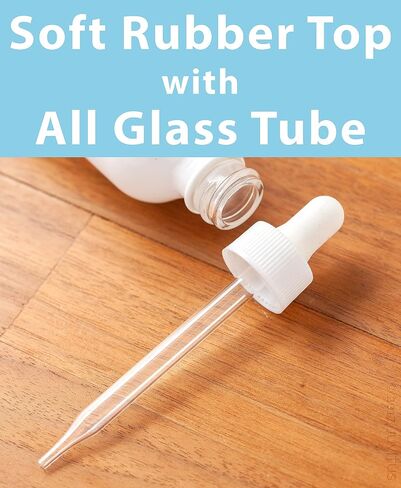 JUVITUS 2 oz / 60 ml High Shine Gloss White Glass Boston Round Bottle with Gold Metal and Glass Dropper (24 Pack) in Saudi Arabia