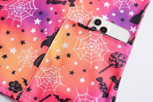 Halloween Scrub Tops Women Cute V-Neck Pumpkin Elf Printed Nurse Working Uniforms 2 Pockets Holiday Stretchy Tee Shirt in Kuwait