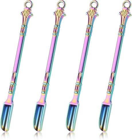 Mini Spoons Set of 4 Mini Shovel Spice Spoon Small Spoons for Spice Tiny Spoons for Powder, Colorful Small Spice Spoon Mini Spatulas Spoon Small Multicolor Spoons in Saudi Arabia