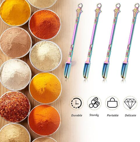 Mini Spoons Set of 4 Mini Shovel Spice Spoon Small Spoons for Spice Tiny Spoons for Powder, Colorful Small Spice Spoon Mini Spatulas Spoon Small Multicolor Spoons in Saudi Arabia