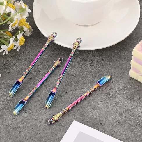 Mini Spoons Set of 4 Mini Shovel Spice Spoon Small Spoons for Spice Tiny Spoons for Powder, Colorful Small Spice Spoon Mini Spatulas Spoon Small Multicolor Spoons in Saudi Arabia