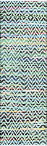 nuLOOM Rochell Hand Woven Chevron Runner Rug, 2' 6" x 6', Green in Saudi Arabia