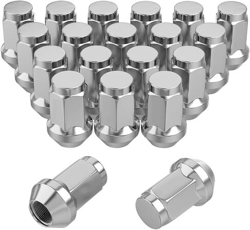 1.38" Tall 7/16" x 20 Closed End Bulge 3/4" Hex Acorn Lug Nuts, (Chrome, 24 Pack) in Kuwait