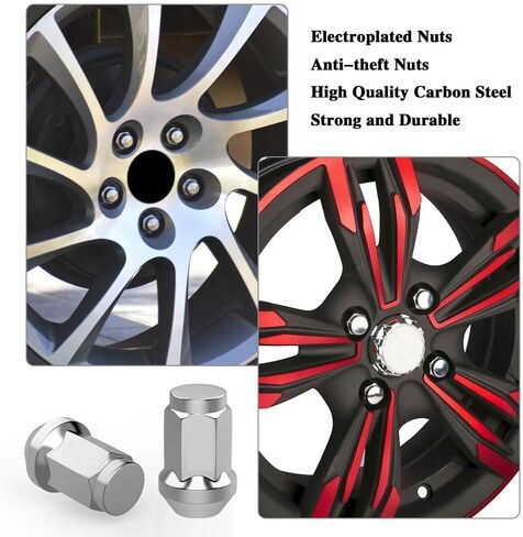1.38" Tall 7/16" x 20 Closed End Bulge 3/4" Hex Acorn Lug Nuts, (Chrome, 24 Pack) in Kuwait