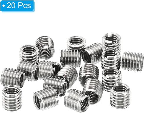محولات خيط PATIKIL كم تقليل الجوز، 20 قطعة M12x1.75 ذكر إلى M6x1 أنثى إصلاح إدراج الجوز المسمار المخفض قفل الفولاذ المقاوم للصدأ 15 مم in Saudi Arabia