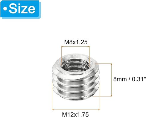 محولات خيط PATIKIL كم تقليل الجوز، 20 قطعة M12x1.75 ذكر إلى M6x1 أنثى إصلاح إدراج الجوز المسمار المخفض قفل الفولاذ المقاوم للصدأ 15 مم in Saudi Arabia