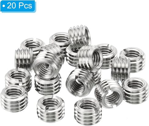 محولات خيط PATIKIL كم تقليل الجوز، 20 قطعة M12x1.75 ذكر إلى M6x1 أنثى إصلاح إدراج الجوز المسمار المخفض قفل الفولاذ المقاوم للصدأ 15 مم in Saudi Arabia