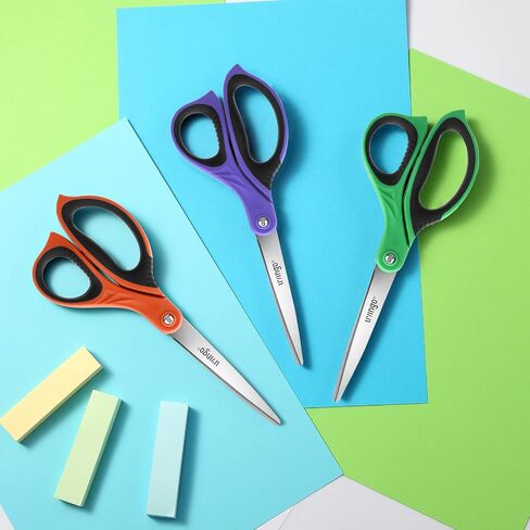 LIVINGO Sharp Scissors Bulk: 24 Pack of Scissors Set All Purpose Heavy Duty for Office Home Middle High School Classroom Teacher Supplies Craft Cutting Paper Fabric Sewing, Comfortable Grip, 8.5 Inch in Saudi Arabia