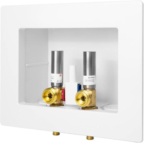 EFIELD Double Drain Washing Machine (Laundry) Outlet Box,1/2-inch Crimp Pex F1807 Inlet, Single Control Valve, Copper Water Hammer Arrestor in Kuwait