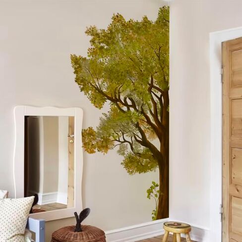 funlife Original Hand Drawn Huge Olive Tree Wall Decals, Tree Wall Art Stickers Wall Decor for Living Room Boys and Natural Gender Room Playroom, Huge Olive Tree 83.86"x86.61" in Saudi Arabia