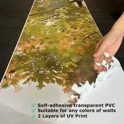 funlife Original Hand Drawn Huge Olive Tree Wall Decals, Tree Wall Art Stickers Wall Decor for Living Room Boys and Natural Gender Room Playroom, Huge Olive Tree 83.86"x86.61" in Saudi Arabia