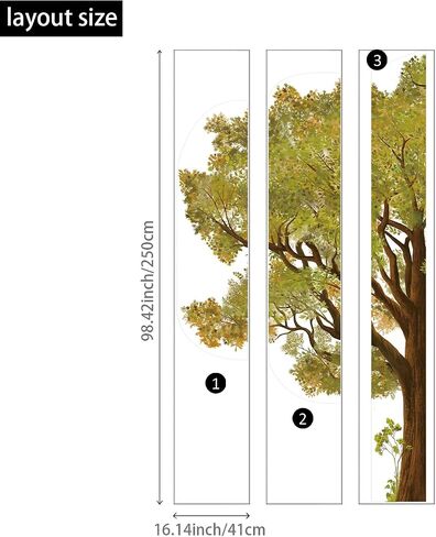 funlife Original Hand Drawn Huge Olive Tree Wall Decals, Tree Wall Art Stickers Wall Decor for Living Room Boys and Natural Gender Room Playroom, Huge Olive Tree 83.86"x86.61" in Saudi Arabia