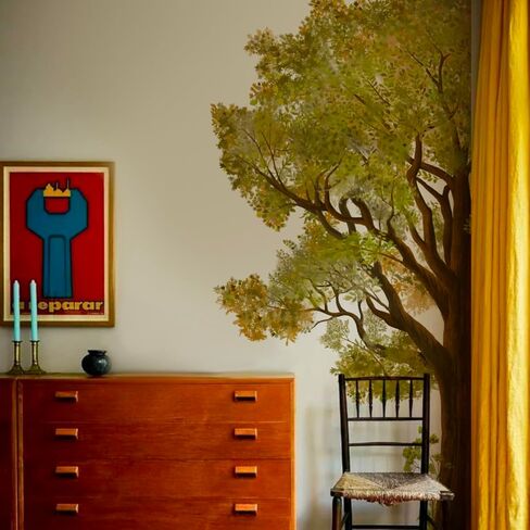 funlife Original Hand Drawn Huge Olive Tree Wall Decals, Tree Wall Art Stickers Wall Decor for Living Room Boys and Natural Gender Room Playroom, Huge Olive Tree 83.86"x86.61" in Saudi Arabia