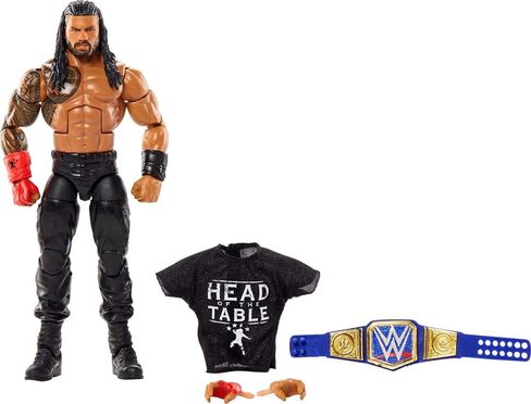 مجموعة شخصيات Mattel WWE Roman Reigns Top Picks Elite Collection، مفصلية وتفاصيل تشبه الحياة، ملحقات قابلة للتبديل، 6 بوصات in Kuwait
