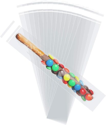 Morepack Self Sealing Cellophane Bags,2x10 Inches 300 Pcs Clear Pretzel Rod Bags, Resealable Cellophane Bag for Packaging ICY Candy Popsicle,Gifts, Favors, Products, Candy in Saudi Arabia