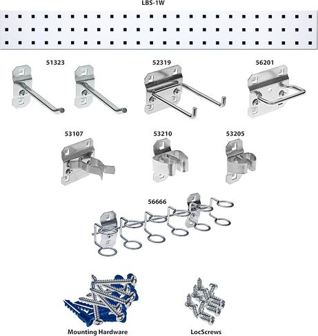 مجموعة شريط LocBoard من Triton Products - حامل أدوات الحديقة ذو 8 خطافات، 36 بوصة × 4 1/2 بوصة، فضي in Saudi Arabia