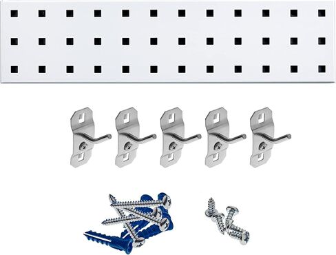 مجموعة شريط LocBoard من Triton Products - حامل أدوات الحديقة ذو 8 خطافات، 36 بوصة × 4 1/2 بوصة، فضي in Saudi Arabia
