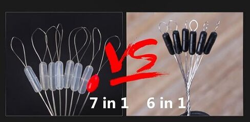 200Pcs Fishing Bobber Stopper,7 in 1 Soft Silicone Transparent Float Sinker Stops,Rubber Oval Cylinder Float Stop Stoppers in Kuwait