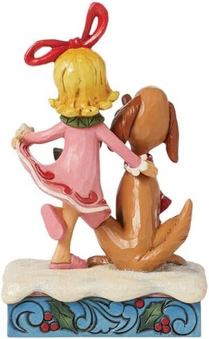 Enesco Dr. Seuss Grinch by Jim Shore Cindy Lou and Max Wearing Scarves Figurine, Stone Resin Hand Crafted Collectible Christmas Figurines Home Decor Sculpture Statue, 5.63 Inch, Multicolor in Saudi Arabia