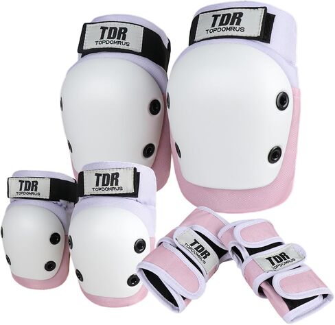 TOPDOMRUS Skateboard Knee Pads for Kids,Roller Skate Pads 6pc - Protective Gear Set Kids Knee Pads Elbow Pads and Wrist Guards for Skating in Saudi Arabia