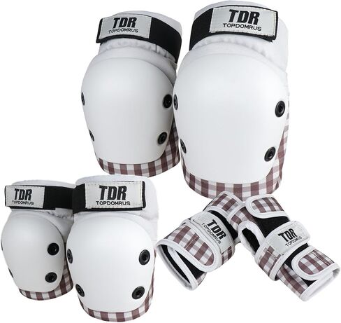 TOPDOMRUS Skateboard Knee Pads for Kids,Roller Skate Pads 6pc - Protective Gear Set Kids Knee Pads Elbow Pads and Wrist Guards for Skating in Saudi Arabia