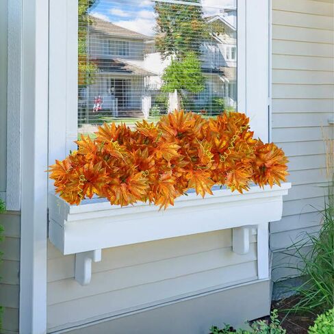 4PCS Fall Artificial Decor Maple Leaves 10 Branches Autumn Faux Leaf Decoration Stem Fall Leaves for Fall Indoor Outdoor Decor Home Kitchen Thanksgiving Table Centerpieces Decoration in Saudi Arabia
