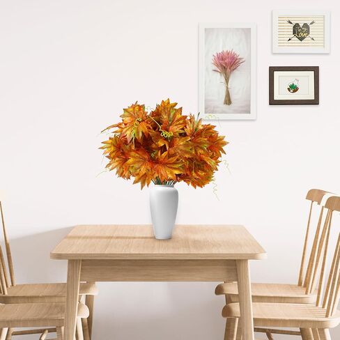 4PCS Fall Artificial Decor Maple Leaves 10 Branches Autumn Faux Leaf Decoration Stem Fall Leaves for Fall Indoor Outdoor Decor Home Kitchen Thanksgiving Table Centerpieces Decoration in Saudi Arabia