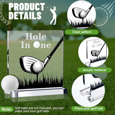 3 Pcs Hole in One Golf Trophy, Golf Ball Insert, Trophies for Adults Kids Sports Desktop Table Decor Gift for Golfers Tournaments Competitions Prize in Saudi Arabia